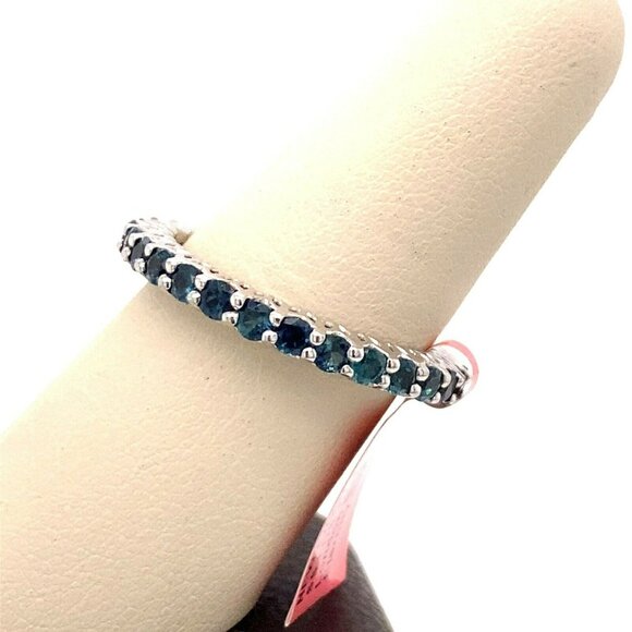 Sterling Silver & London Topaz Size 9 Eternity Band Ring! 42 - Picture 3 of 6